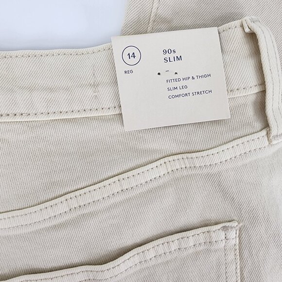 Universal Thread High Rise 90s Slim Jeans 14 Womens Comfort Stretch‎ Beige Cream - Picture 5 of 13